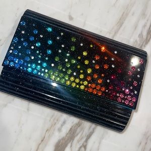 NEVER USED! Kurt Geiger London rainbow clutch purse!